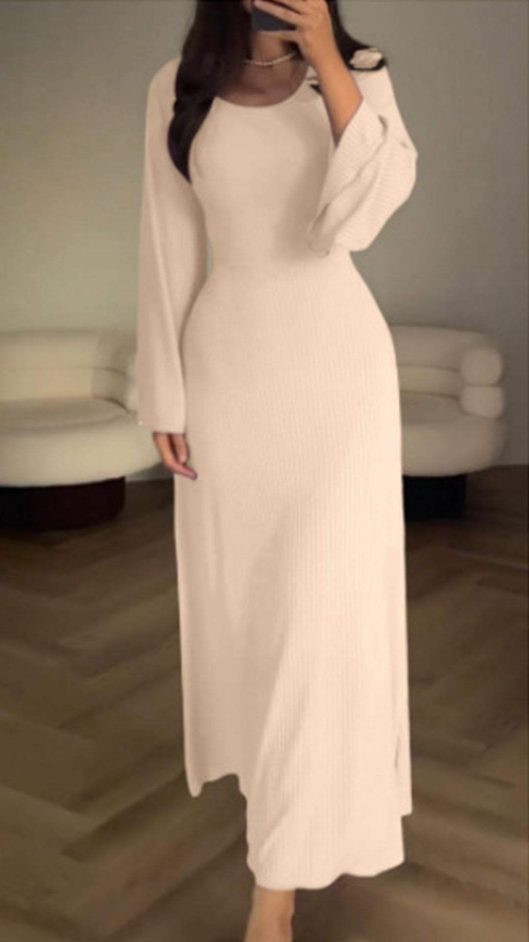 💥Long Sleeve Split Loose Casual Dress