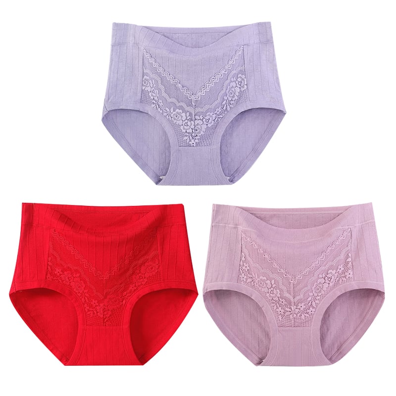 Plus Size Lace Cotton Panties