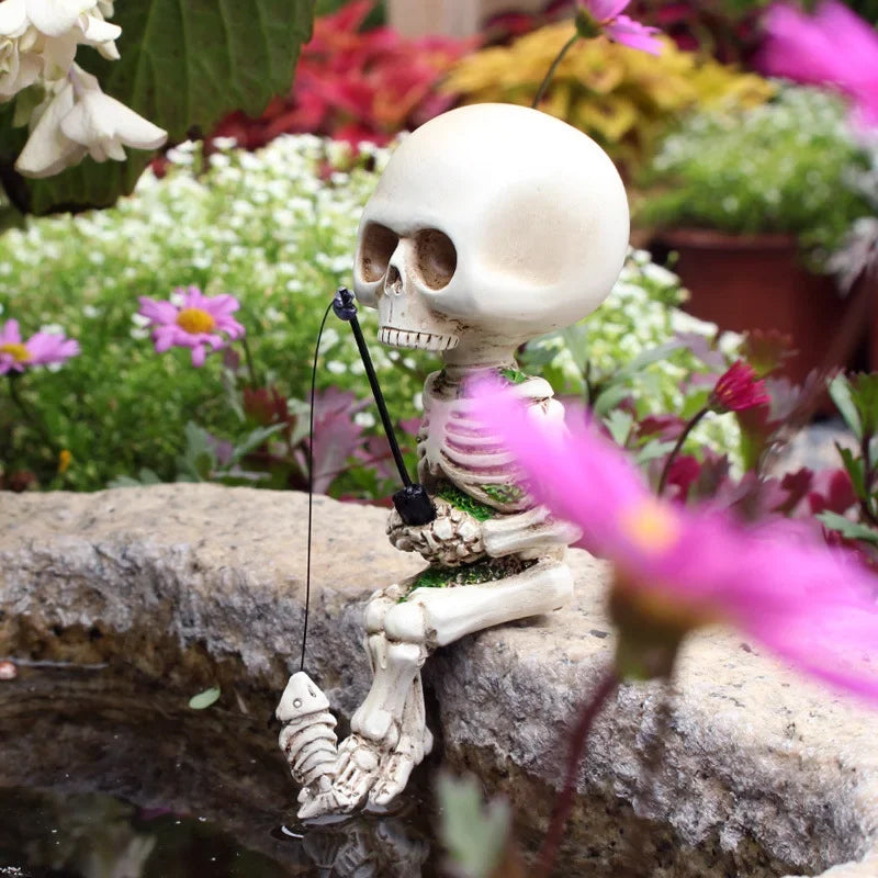 🔥💝Fishing Skeleton Garden Accessory💀