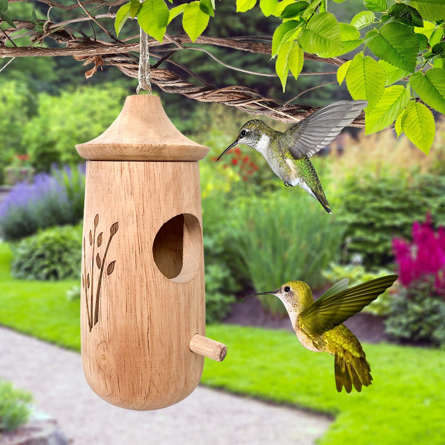 💕Wooden Hummingbird House-Gift for Nature Lovers