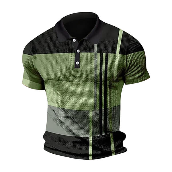 Men's polo shirt short-sleeved color blocking T-shirt