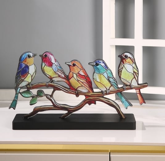 🔥🔥Acrylic Birds on Branch Desktop Ornaments