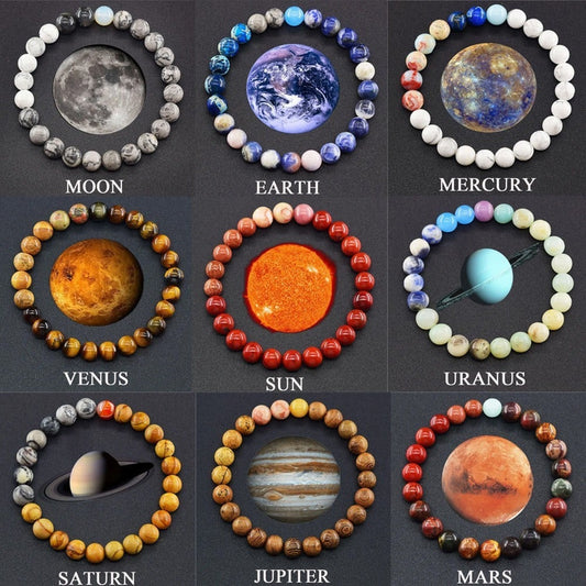 Check Out These Cool Natural Stone 'OUR PLANETS 'Bracelets !