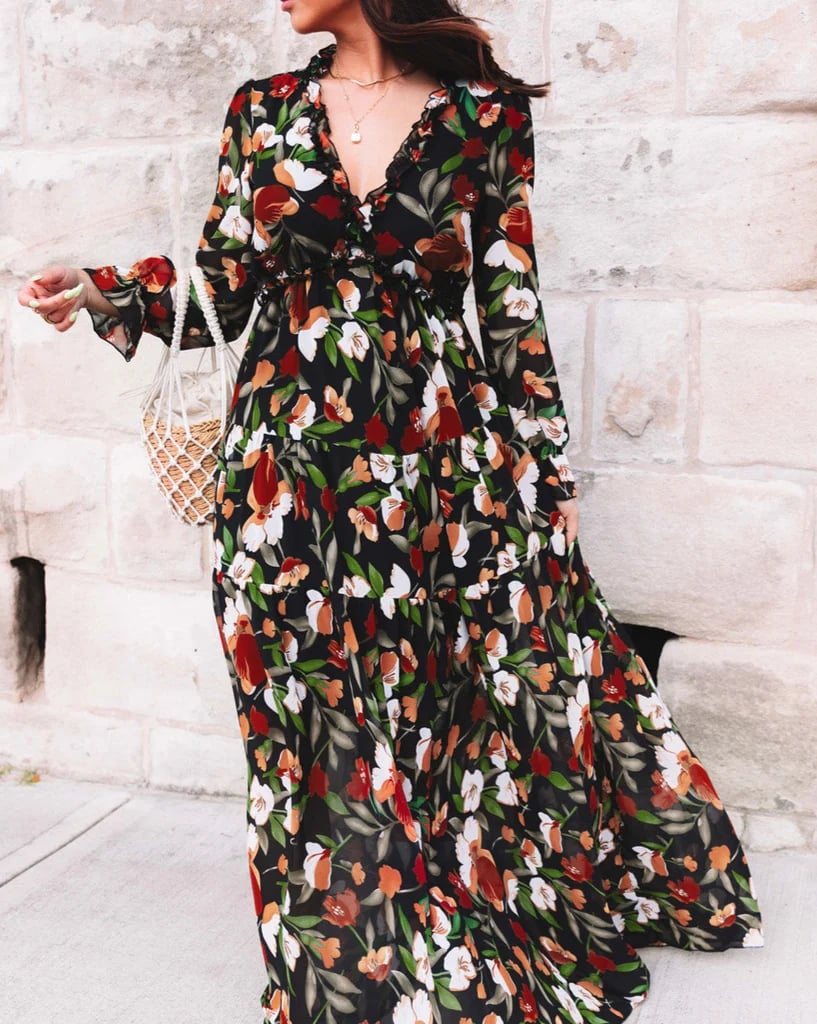 🔥FLORAL RUFFLE TIERED MAXI DRESS