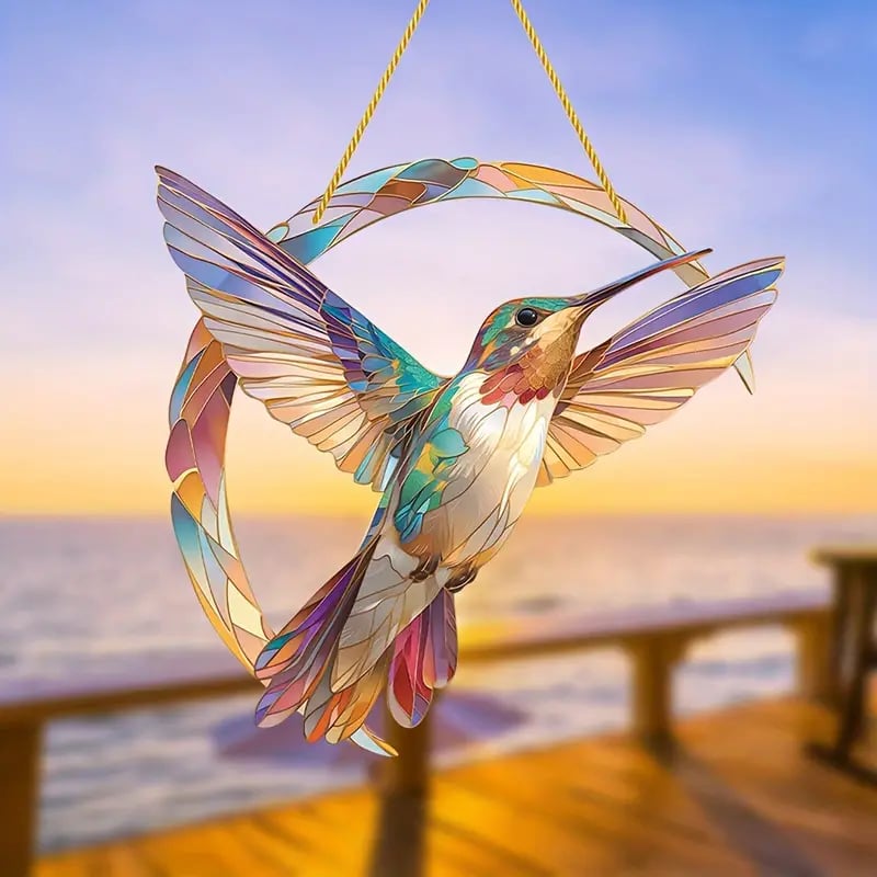 💖 Hummingbird Suncatcher Colorful Window Hanging💥