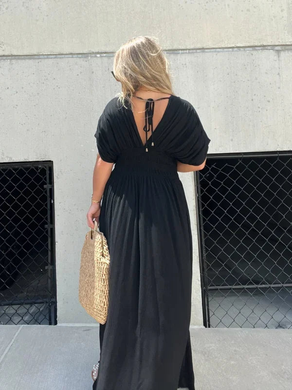 💗 SLIT V-NECK EFFORTLESS MAXI LONG DRESS