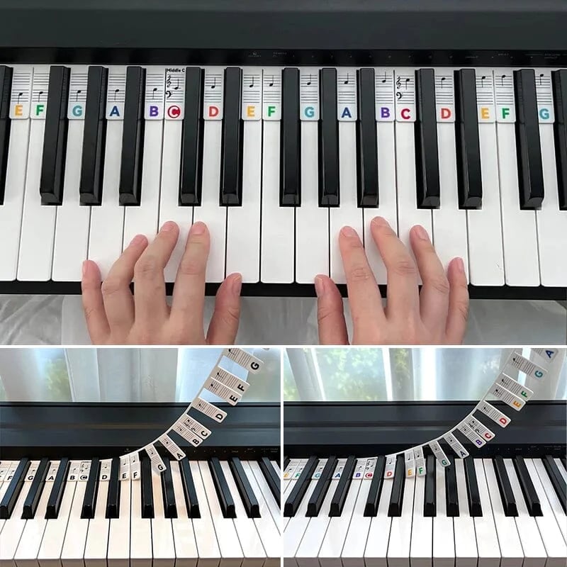 🔥3 PCS Removable Piano Keyboard Note Labels