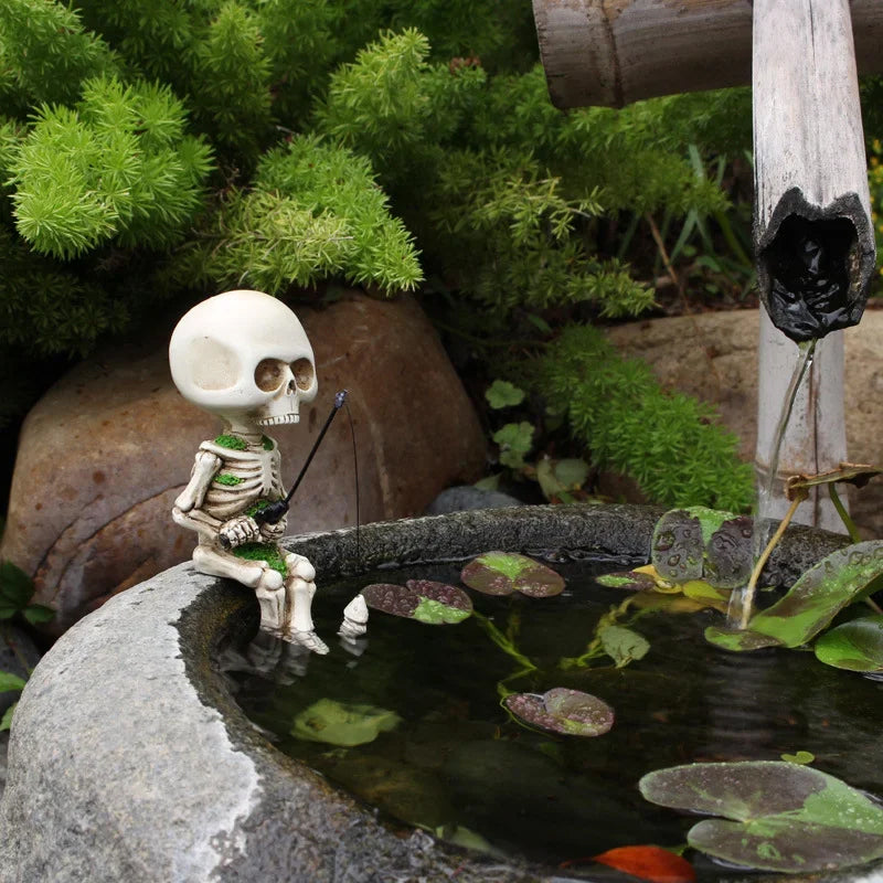 🔥💝Fishing Skeleton Garden Accessory💀