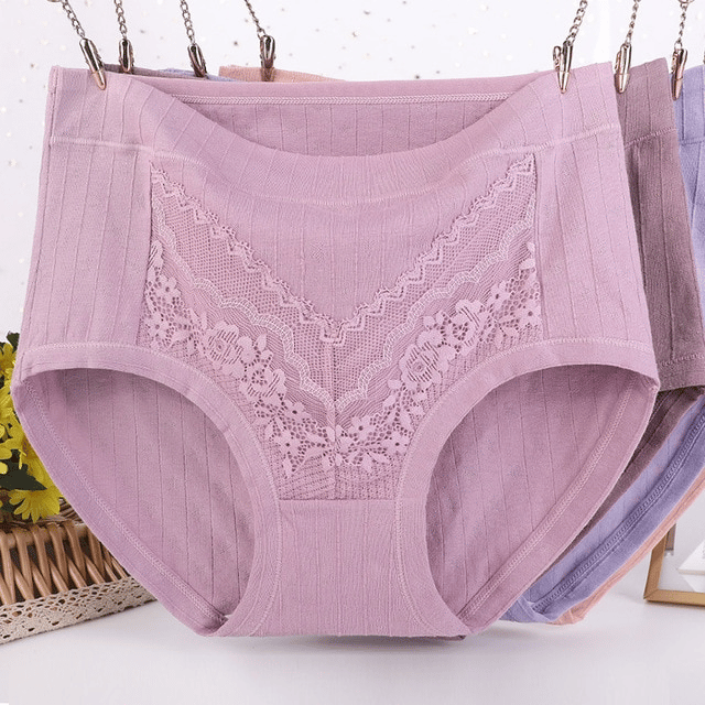 Plus Size Lace Cotton Panties