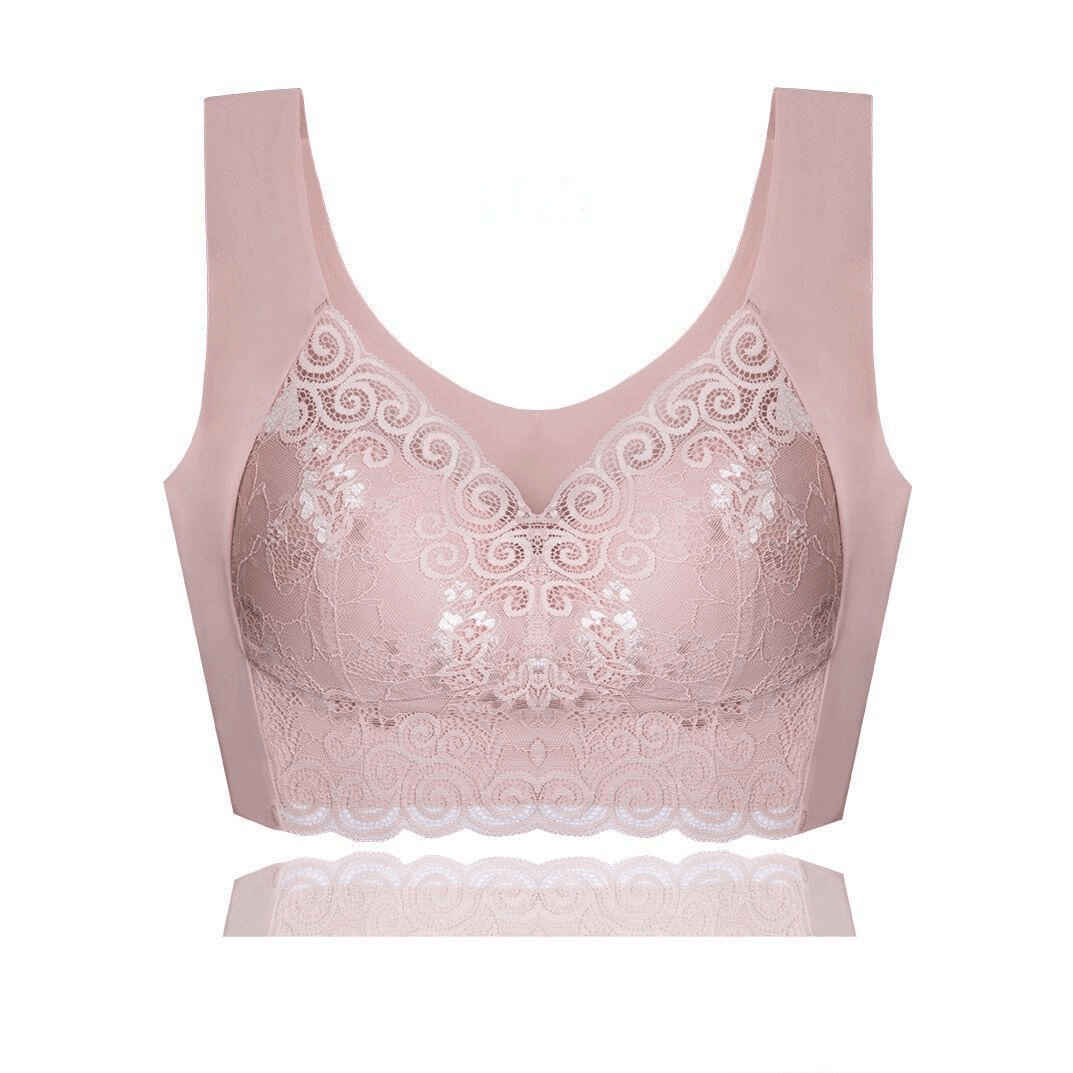 Elegant Lace Lift-up Plus Size Wireless Breathable Vest Bra