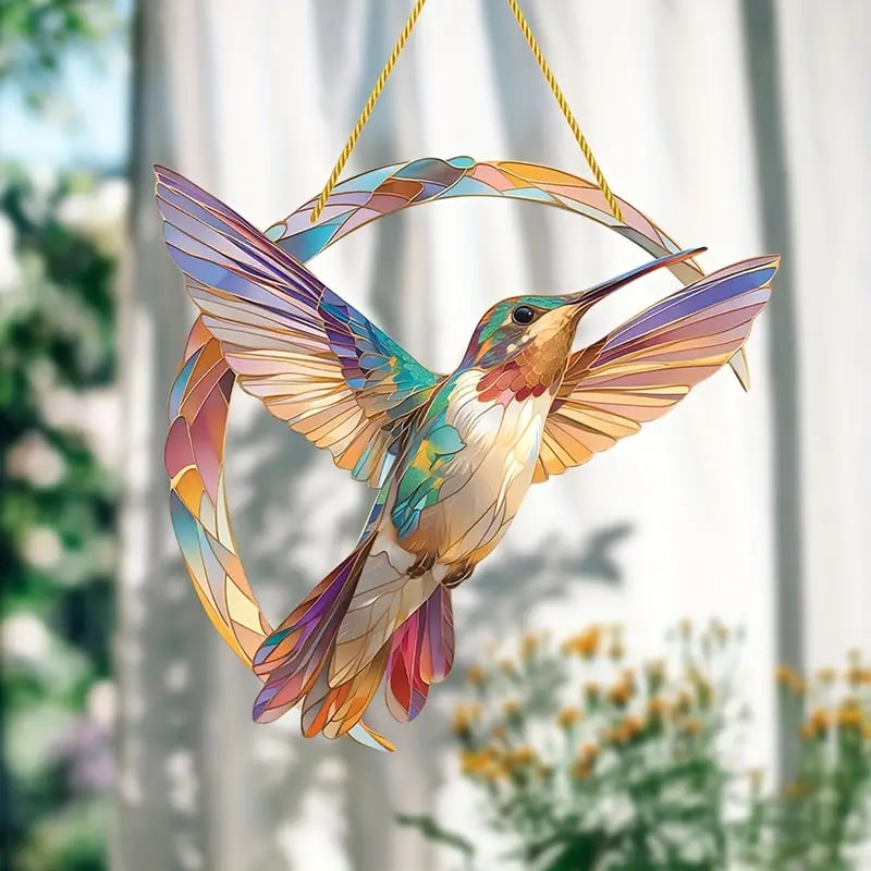 💖 Hummingbird Suncatcher Colorful Window Hanging💥