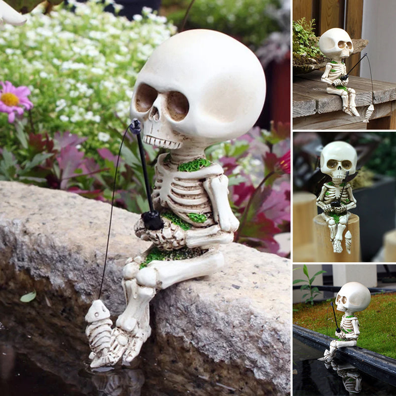 🔥💝Fishing Skeleton Garden Accessory💀