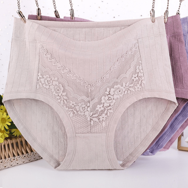 Plus Size Lace Cotton Panties