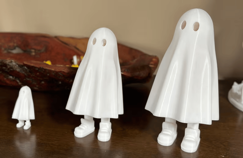 3d printed ghost with feet, Cute Halloween decoration