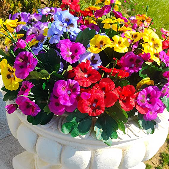 Outdoor Artificial Pansy Flowers