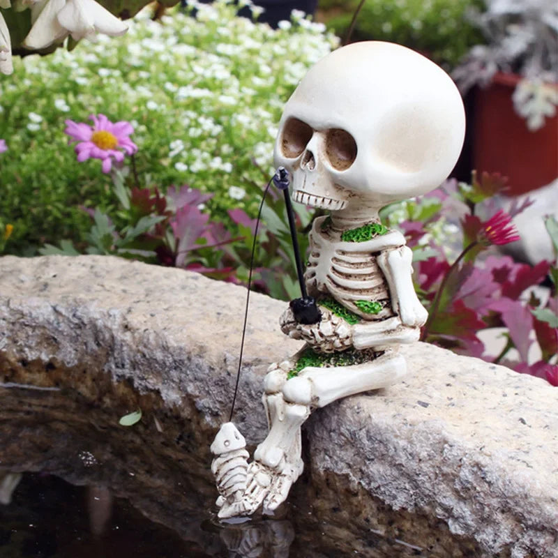 🔥💝Fishing Skeleton Garden Accessory💀