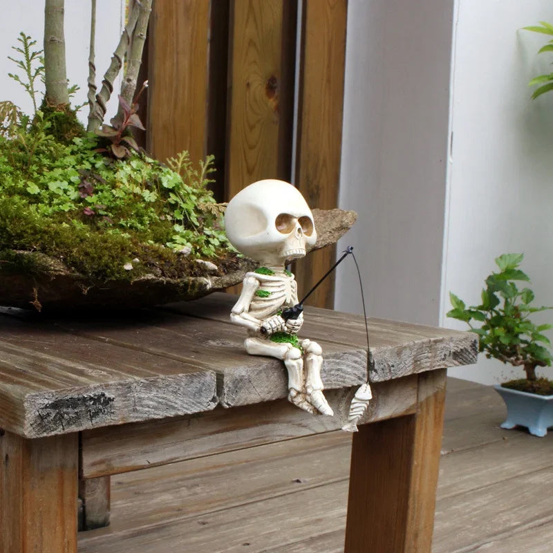 🔥💝Fishing Skeleton Garden Accessory💀