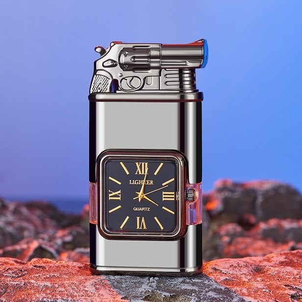 Windproof Lighter Vintage Watch Bezel Jet flame Torch