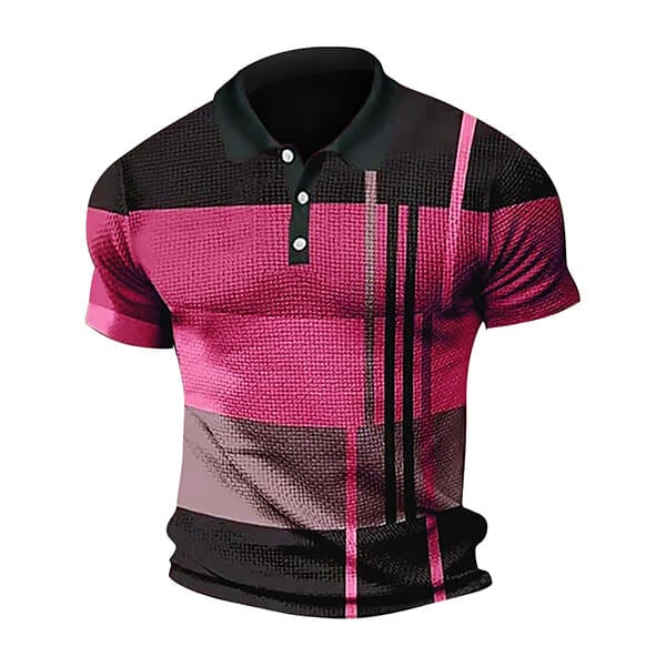 Men's polo shirt short-sleeved color blocking T-shirt