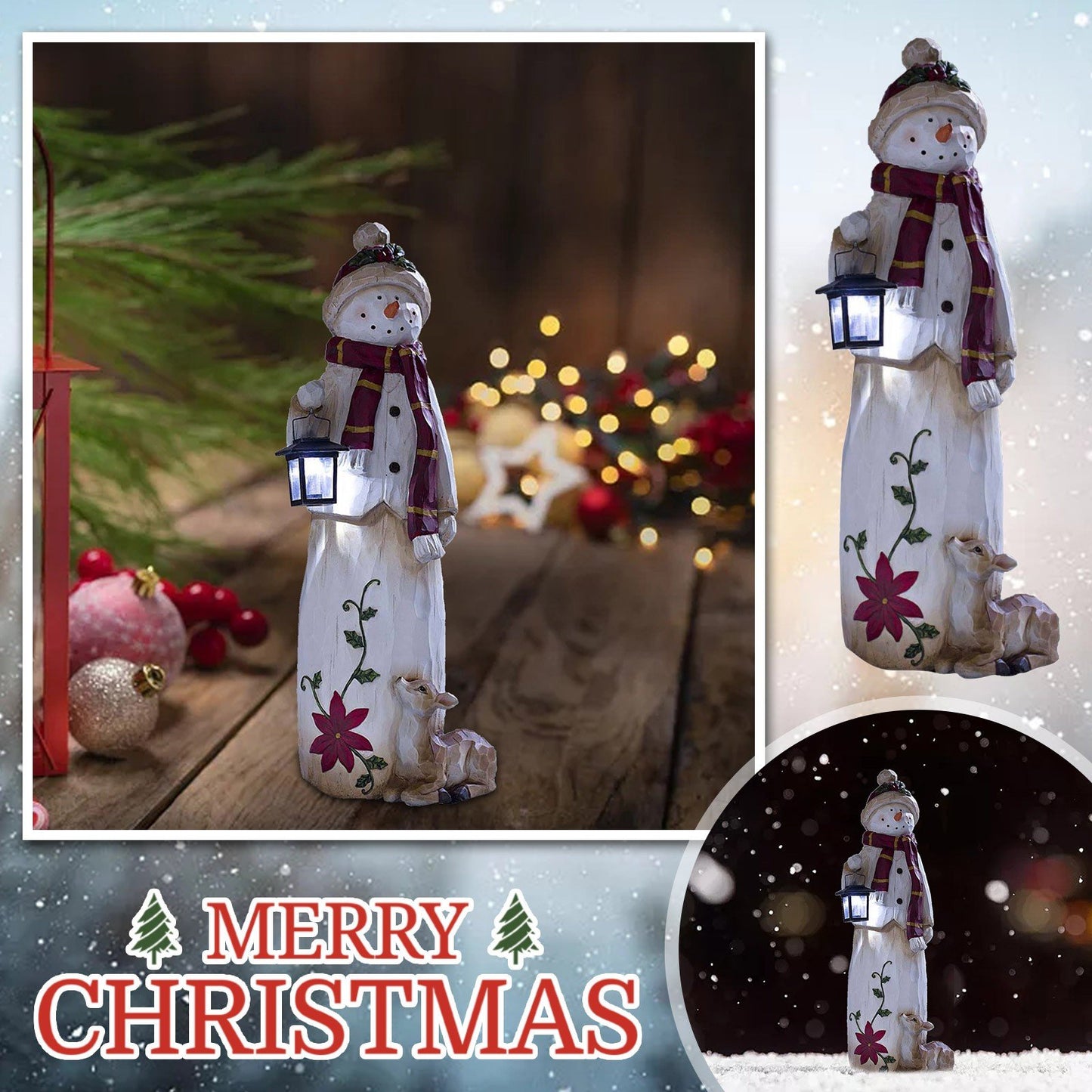 🎄Woodland Snowman with Electronic lamp