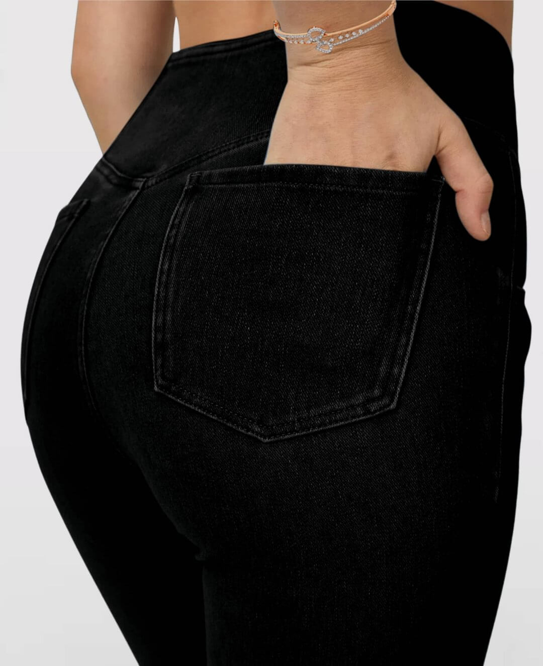 Stretchy Jeans High Waisted Crossover