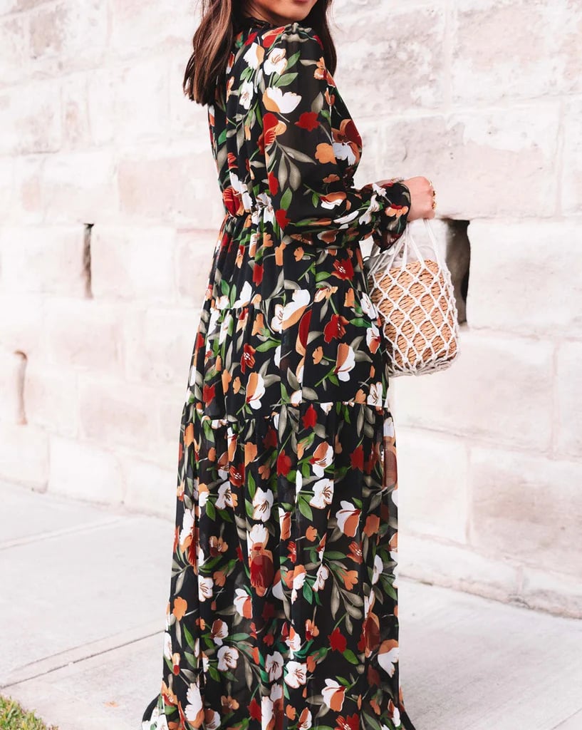 🔥FLORAL RUFFLE TIERED MAXI DRESS