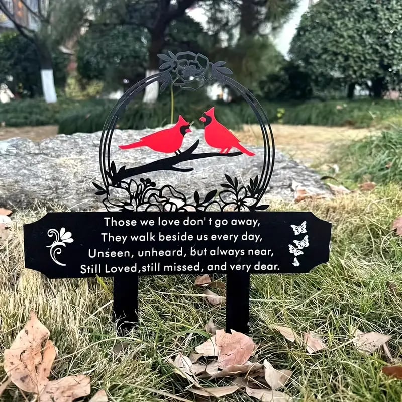 🐦Metal Cardinal Cemetery Memorial Stake💖