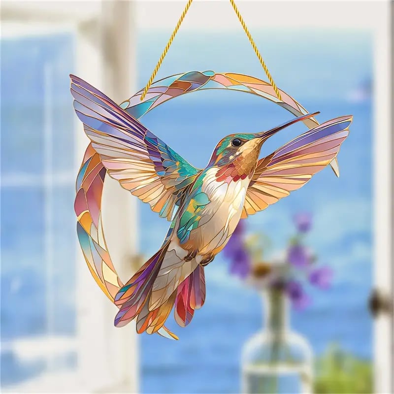 💖 Hummingbird Suncatcher Colorful Window Hanging💥