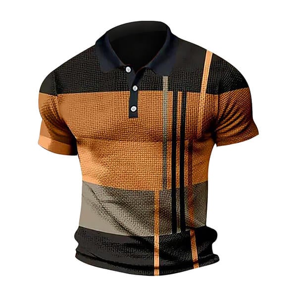 Men's polo shirt short-sleeved color blocking T-shirt