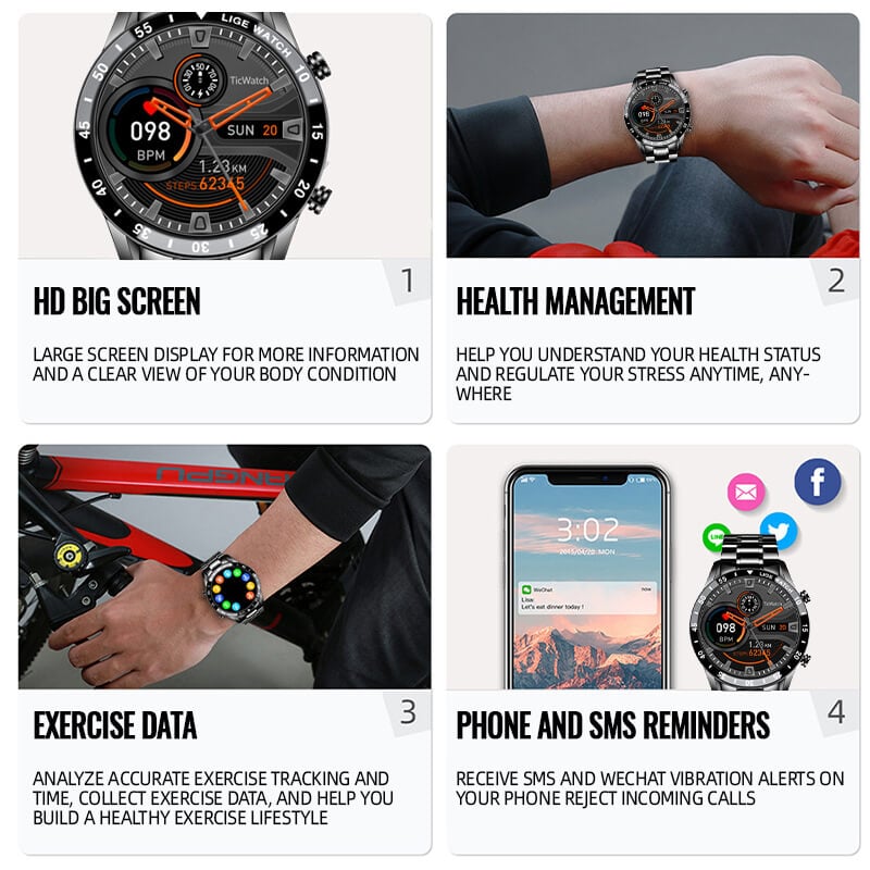 Luxury Men's/Women's Watch Bluetooth Call IP67 Waterproof