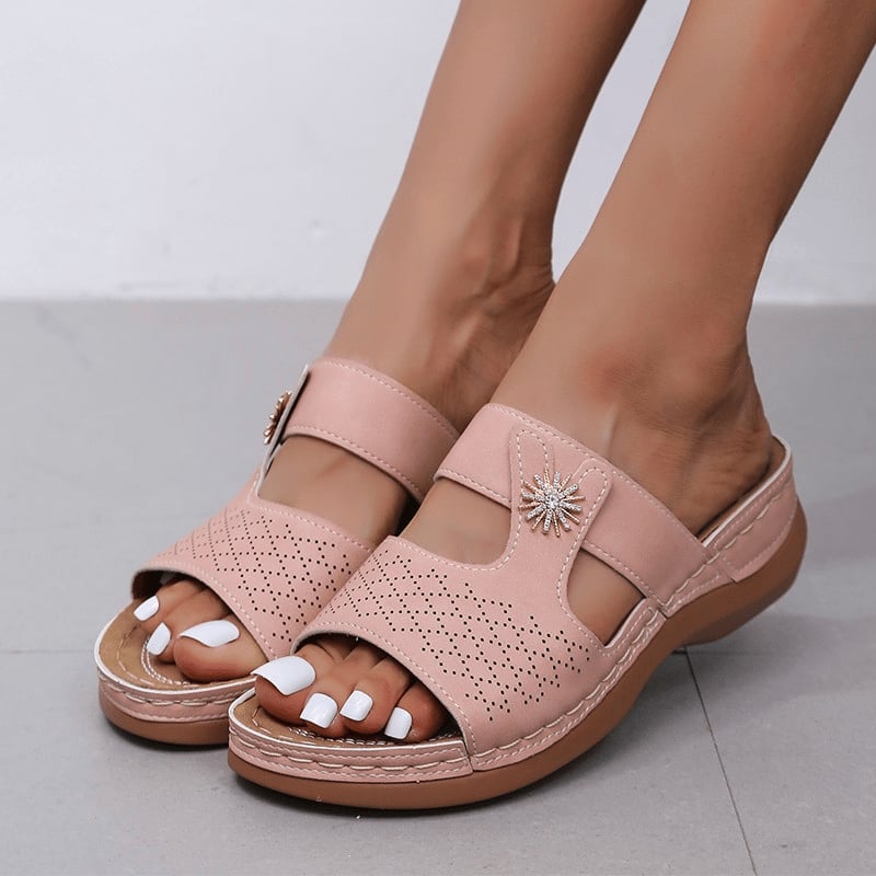 Casual Comfort Wedge Diamond Sandals