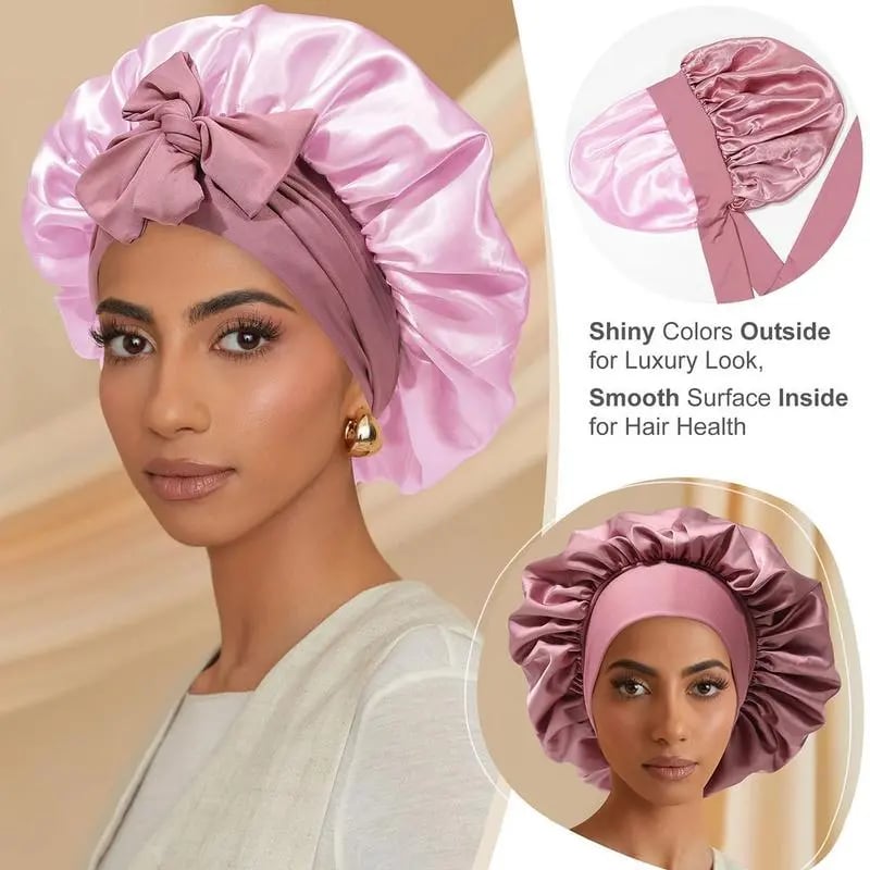 Layered Satin Night Caps Hair Care Bonnet