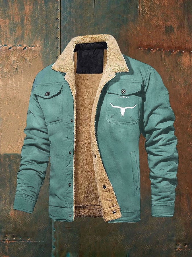 Men's Retro Western Winter Fleece Jacket