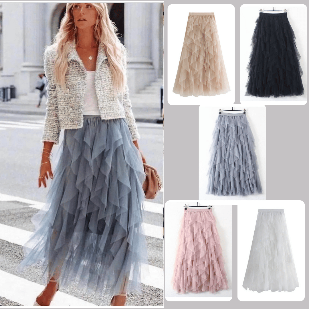 Boho High Waist Ruffles Beach Skirts