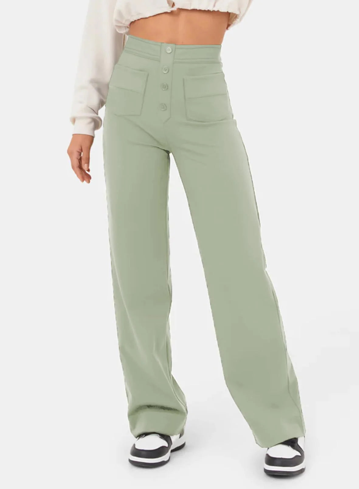 Multi Pocket High Elastic Pants