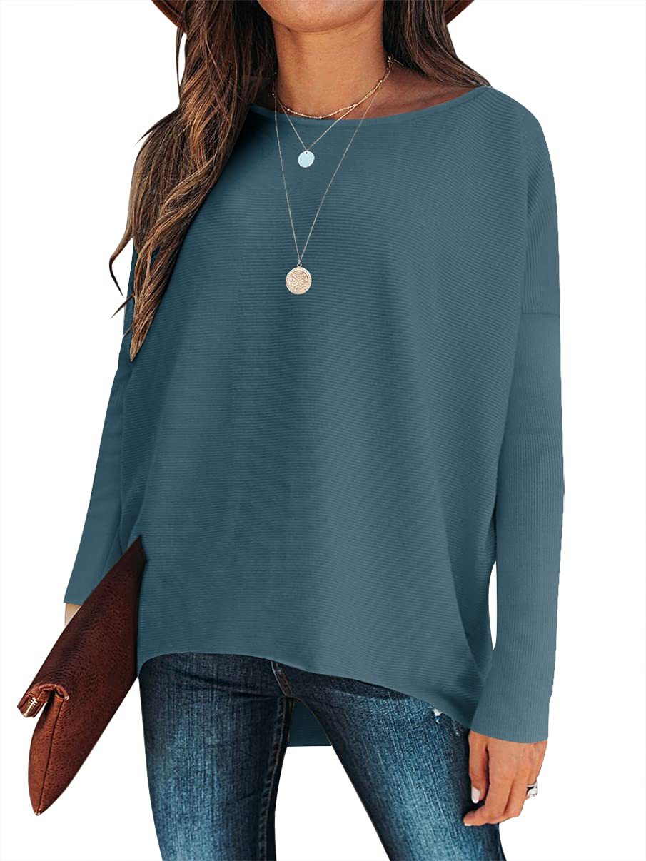 women's Irregular Oversized Dolman Sleeve Knitted Pullover