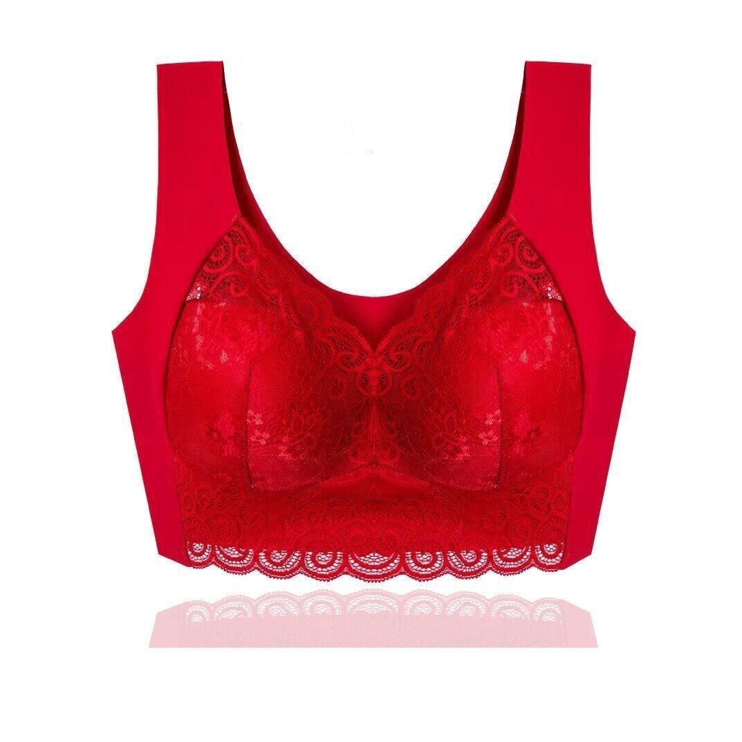 Elegant Lace Lift-up Plus Size Wireless Breathable Vest Bra