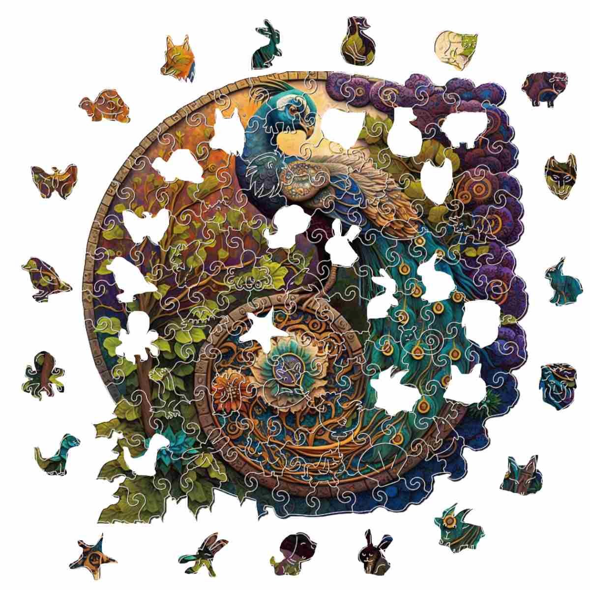 Peacock Yin Yang - Jigsaw Puzzle