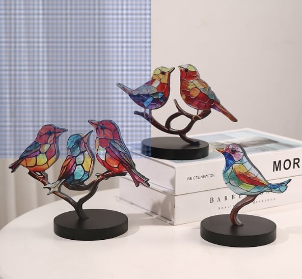 🔥🔥Acrylic Birds on Branch Desktop Ornaments