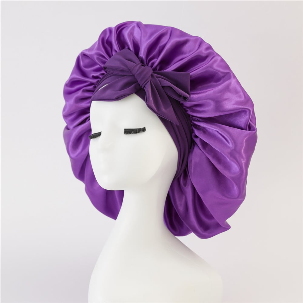 Layered Satin Night Caps Hair Care Bonnet