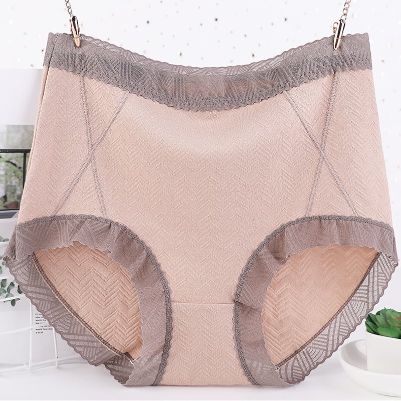 High Waist Lace Cotton Moisture Absorbent Antibacterial Underwear