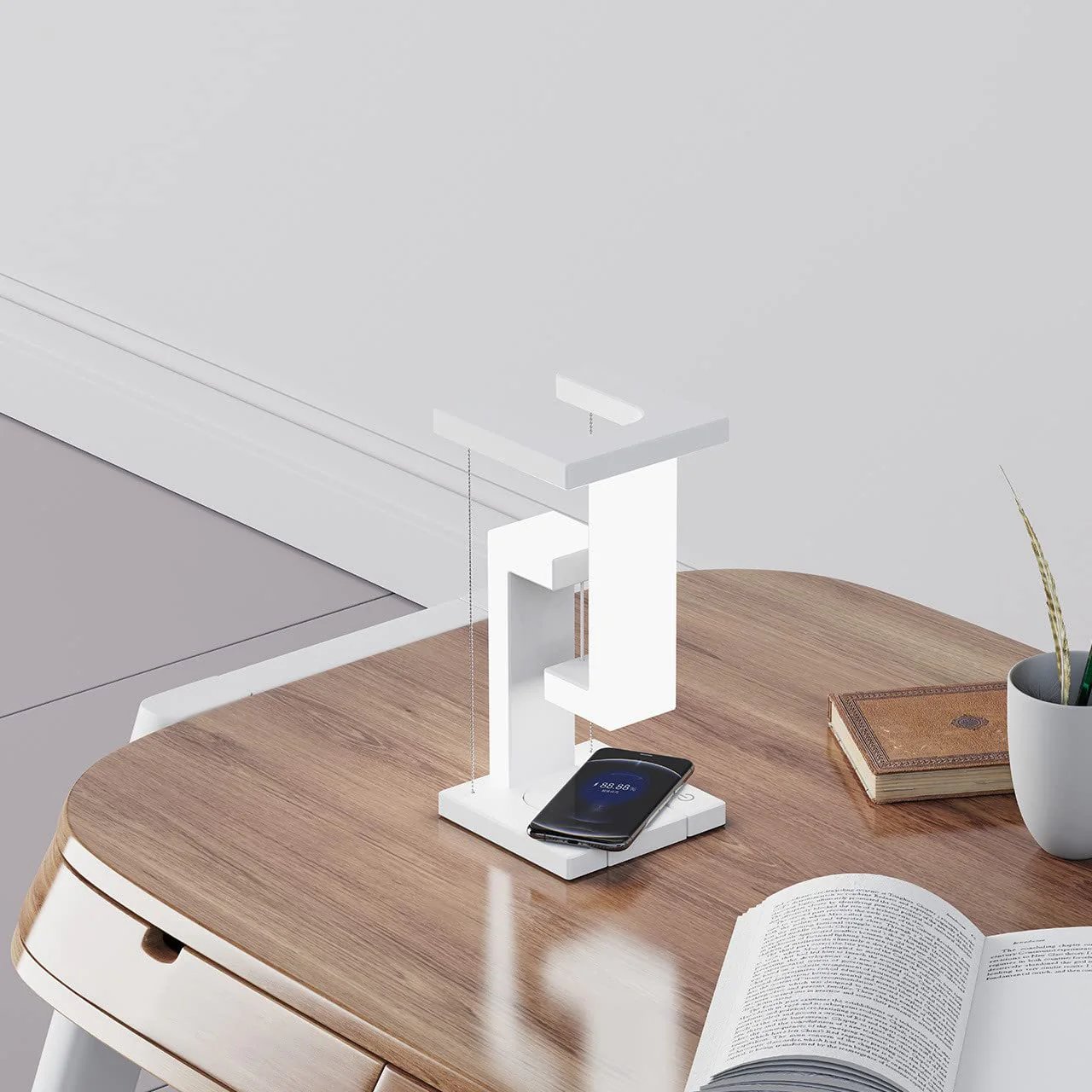 Floating wireless charger lamp