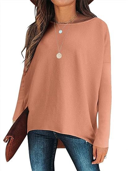 women's Irregular Oversized Dolman Sleeve Knitted Pullover