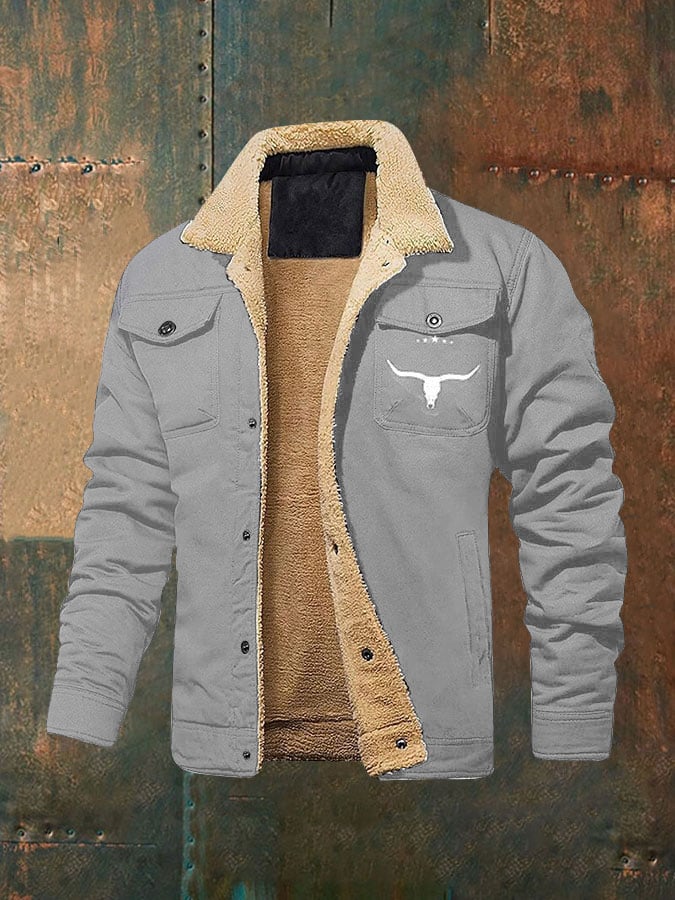 Men's Retro Western Winter Fleece Jacket