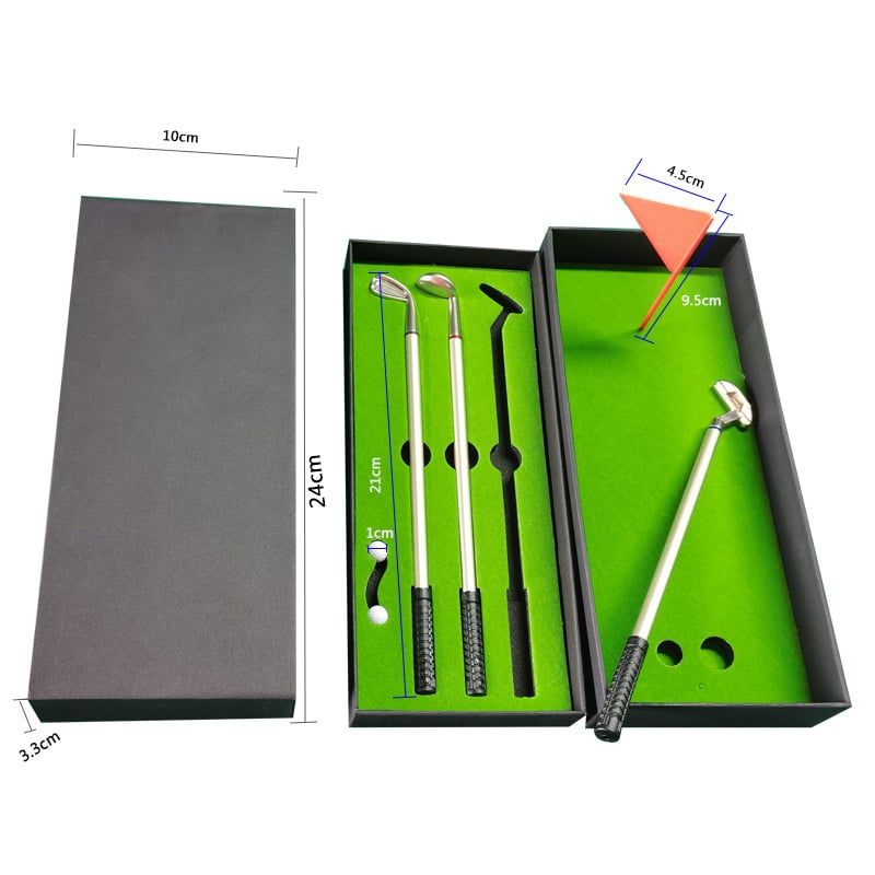 🎁Funny gift Mini Desktop Golf Set with 3 pens