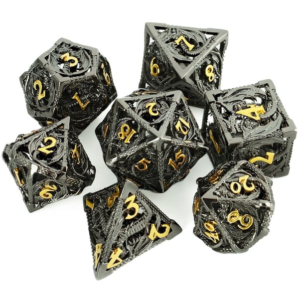 🐲Hollow Metal Dragon Shaped Carving Dice Set🎲