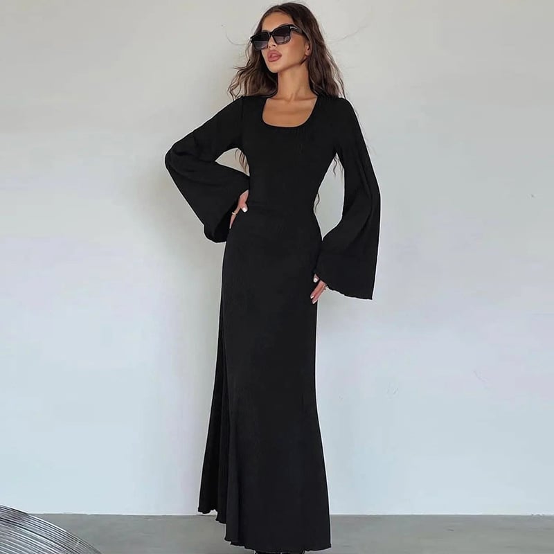 💥Long Sleeve Split Loose Casual Dress