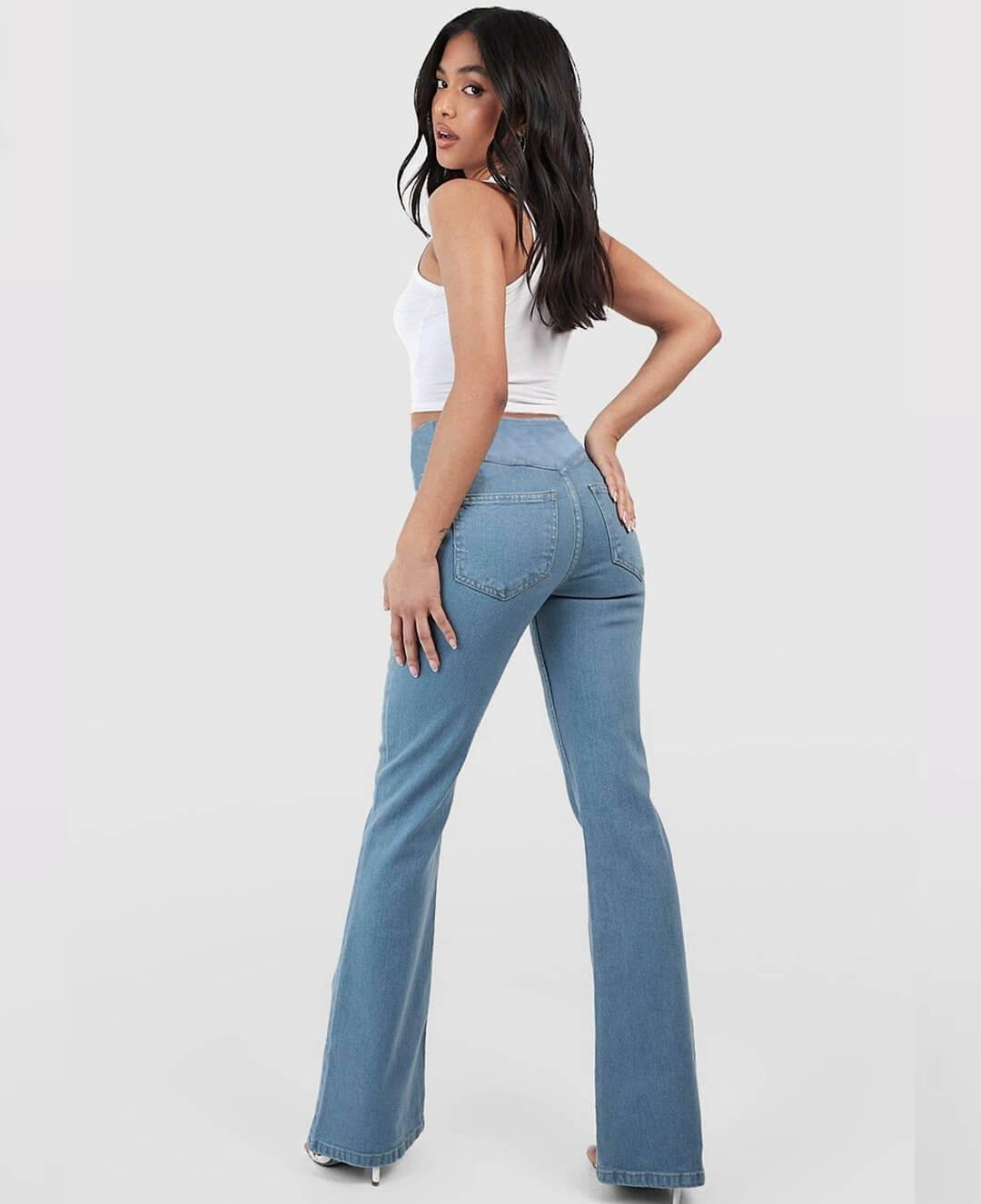 Stretchy Jeans High Waisted Crossover