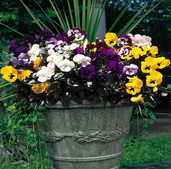 Outdoor Artificial Pansy Flowers