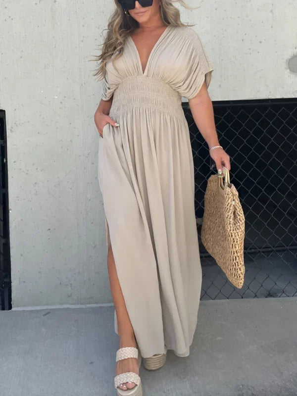 💗 SLIT V-NECK EFFORTLESS MAXI LONG DRESS